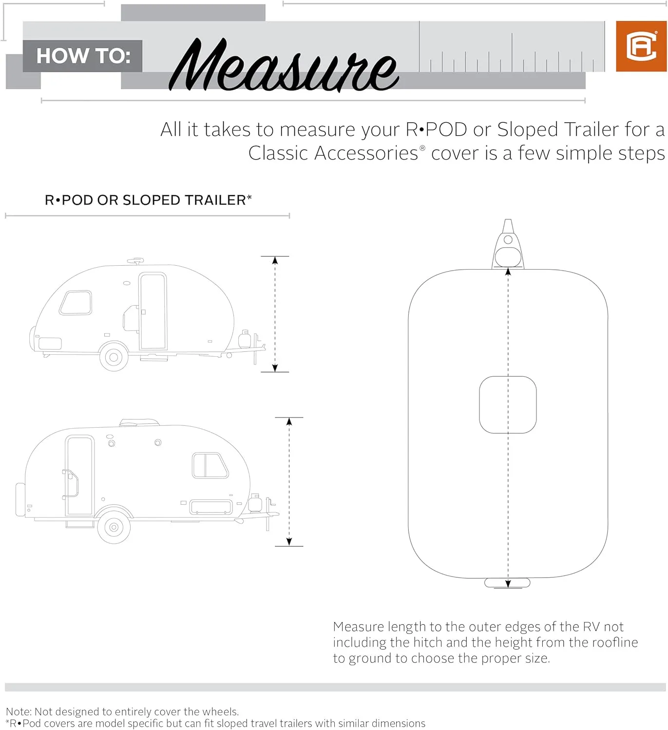 Classic Accessories Over Drive PolyPRO3 Deluxe Sloped Travel Trailer Cover, 19-21', RV Cover, Camper Cover, Travel Trailer Cover