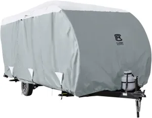 Classic Accessories Over Drive PolyPRO3 Deluxe Sloped Travel Trailer Cover, 19-21', RV Cover, Camper Cover, Travel Trailer Cover