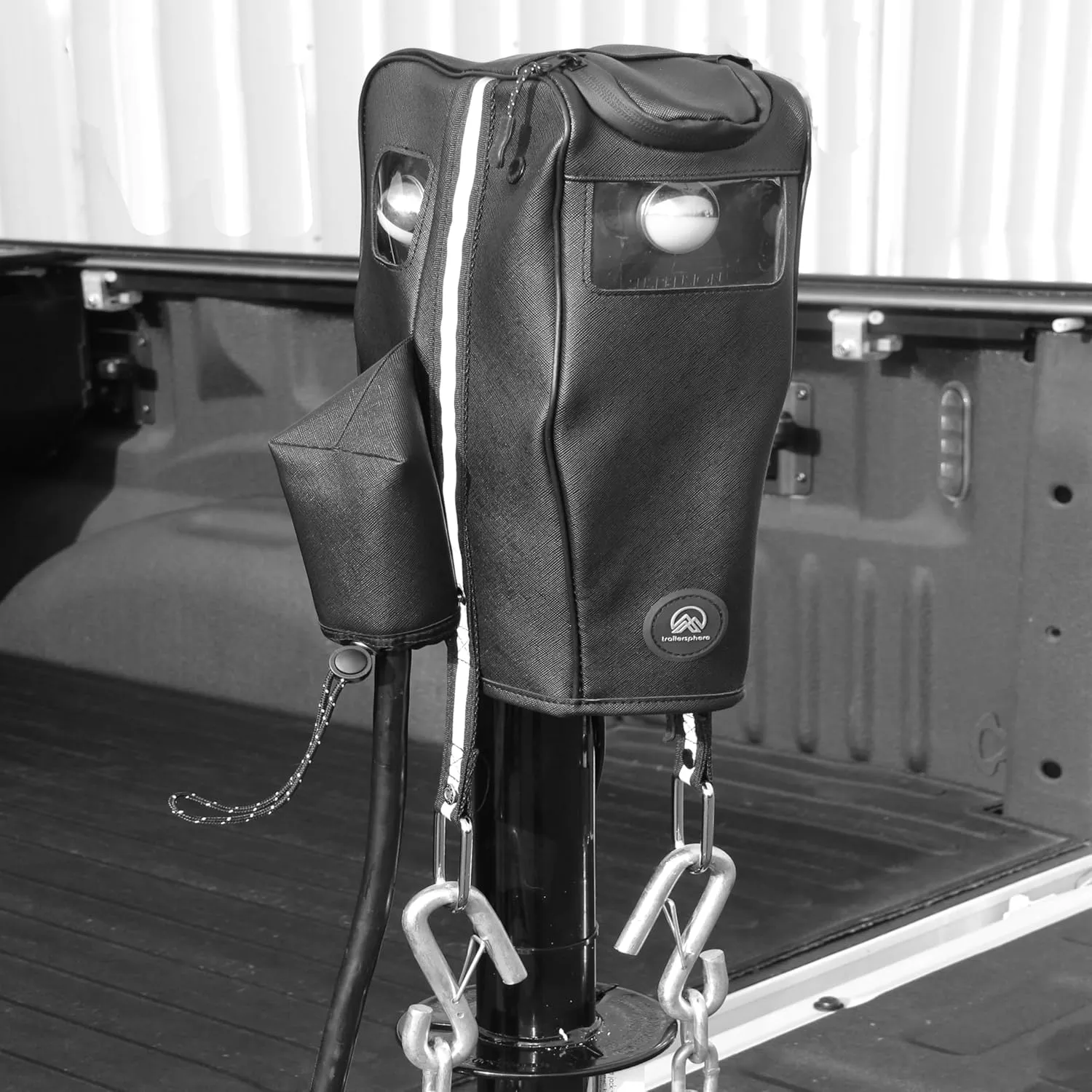 Clever Cover for Husky/Suspension Pro Jacks by Trailersphere Custom Electric Tongue Jack Cover for Trailer, RV, Camper, Chains Holder,Plug Protector,Waterproof (Husky Brute/Suspension Pro Jacks Cover)
