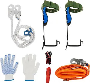 Climbing Spike Set Tree Climbing Spikes with Safety Belt Straps Adjustable Lanyard Carabiner for Climbing, Fruit Picking (Style 1)
