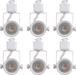 CLOUDY BAY 8W 4000K Cool White Dimmable LED Track Light Head,CRI90  True Color Rendering Adjustable Tilt Angle Track Lighting Fixture,40° Angle for Accent Retail,White Finish,Halo Type- Pack of 6