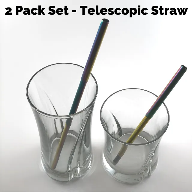 Collapsible Stainless Steel Pocket Straw (2pack Set)
