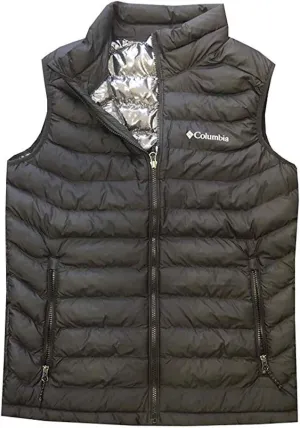 Columbia Mens White Out Omni-Heat Puffer Vest, Black, X-Large