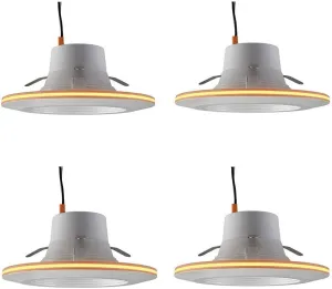 Commercial Electric 6 in. Selectable Integrated LED Recessed Trim Can Light with Night Light Feature 5 CCT 670 Lumens Dimmable (4 Pack)