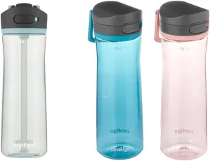 Contigo 24oz BPA-Free Plastic Water Bottle with Leak-Proof Lid, Autospout & Autopop Technology, 2-Pack (Ashland & Jackson)
