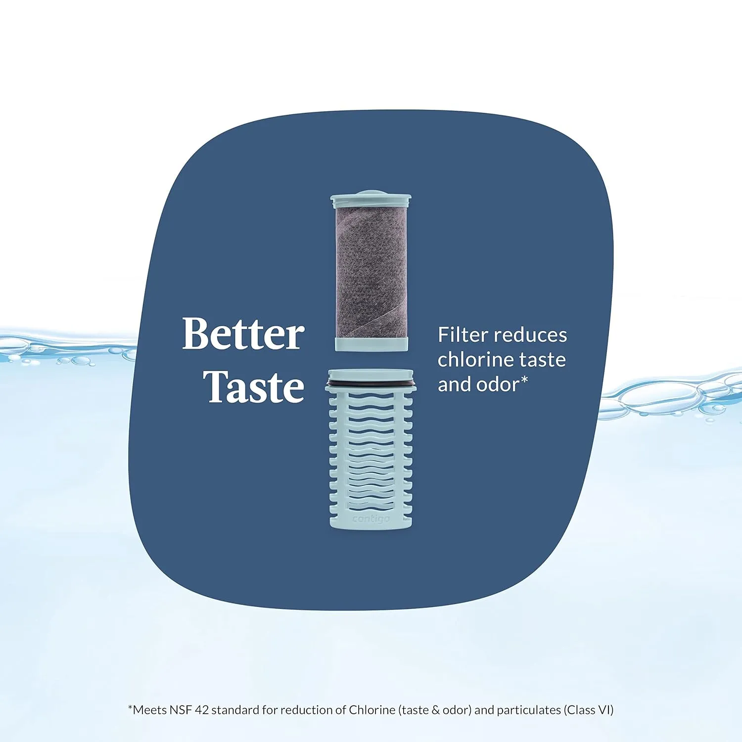 Contigo Clybourn Chill Stainless Steel FreeFlow Filter Water Bottle with AUTOSEAL, 24oz., Dark Ice
