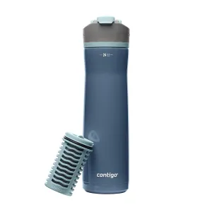 Contigo Clybourn Chill Stainless Steel FreeFlow Filter Water Bottle with AUTOSEAL, 24oz., Dark Ice