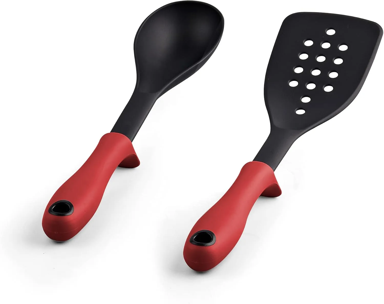 Cook N Home Pots and Pans Nonstick Cookware Set 12-Piece, Kitchen Cooking Set with Frying Pans and Saucepans, Induction Compatible, Marble Red