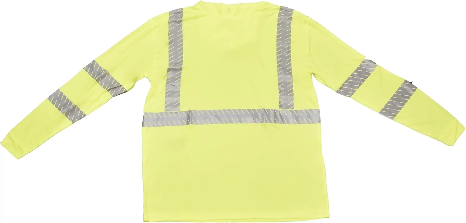 Cordova Unisex-Adult Hi-vis Class Iii Lime Hoodie with Silver Reflective Tape - Long Sleeve, SPF 50 & Moisture Wicking