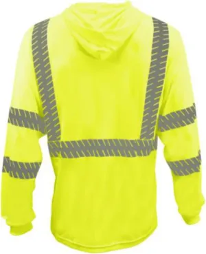 Cordova Unisex-Adult Hi-vis Class Iii Lime Hoodie with Silver Reflective Tape - Long Sleeve, SPF 50 & Moisture Wicking