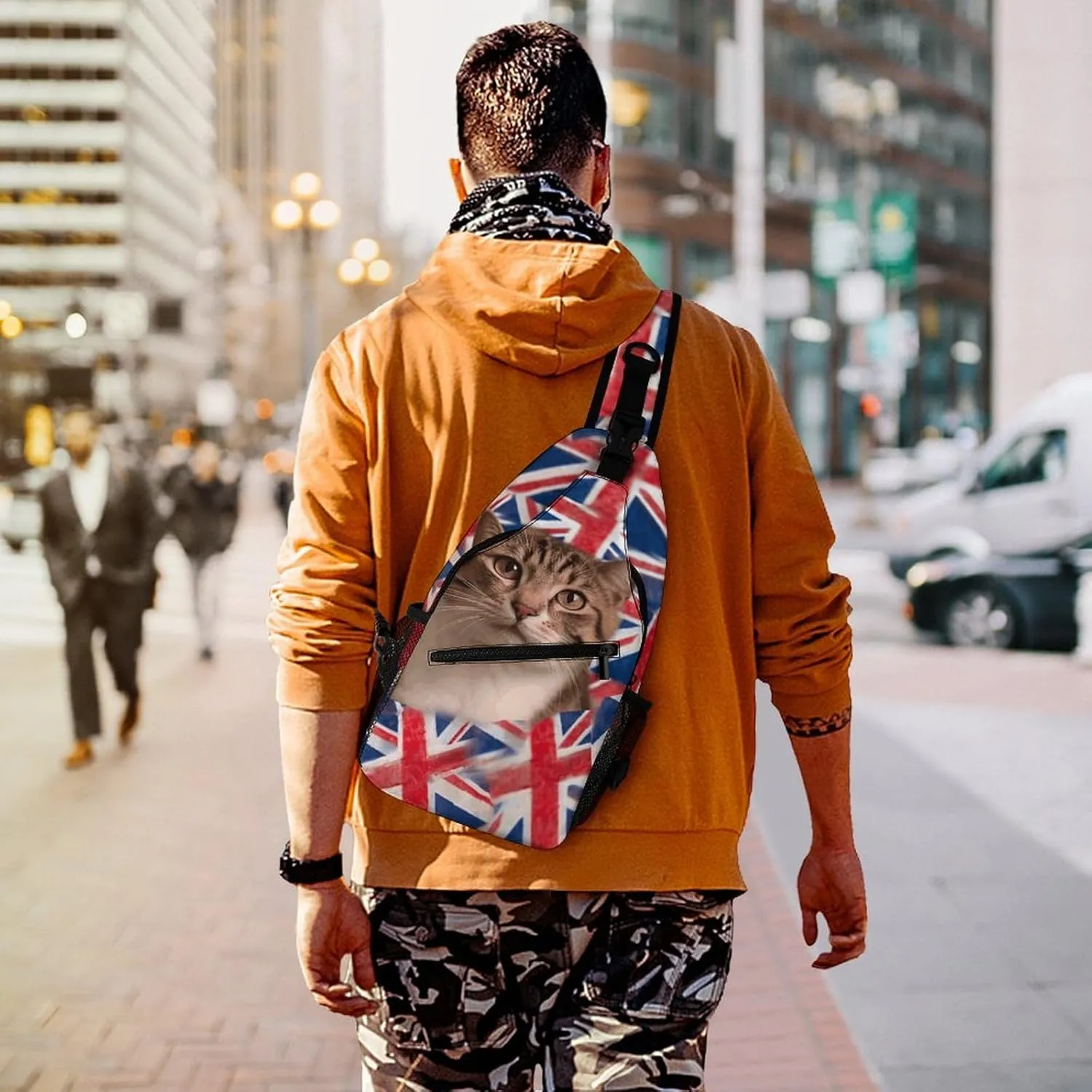 Crossbody Bag for Women Men Chest Bag Cartoon Santa Claus Sling Bag Crossbody Shoulder Bag Sling Backpack