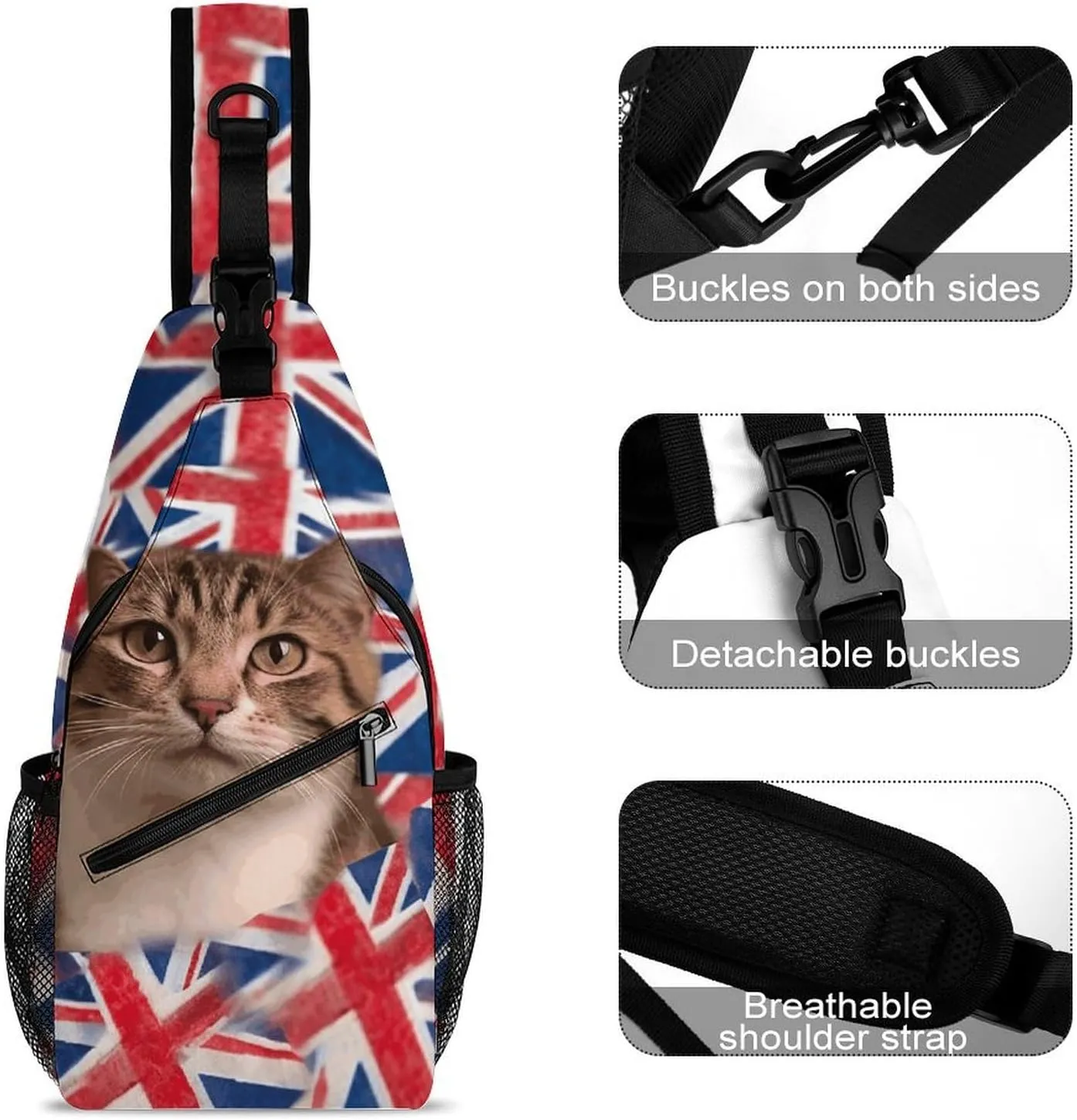Crossbody Bag for Women Men Chest Bag Cartoon Santa Claus Sling Bag Crossbody Shoulder Bag Sling Backpack