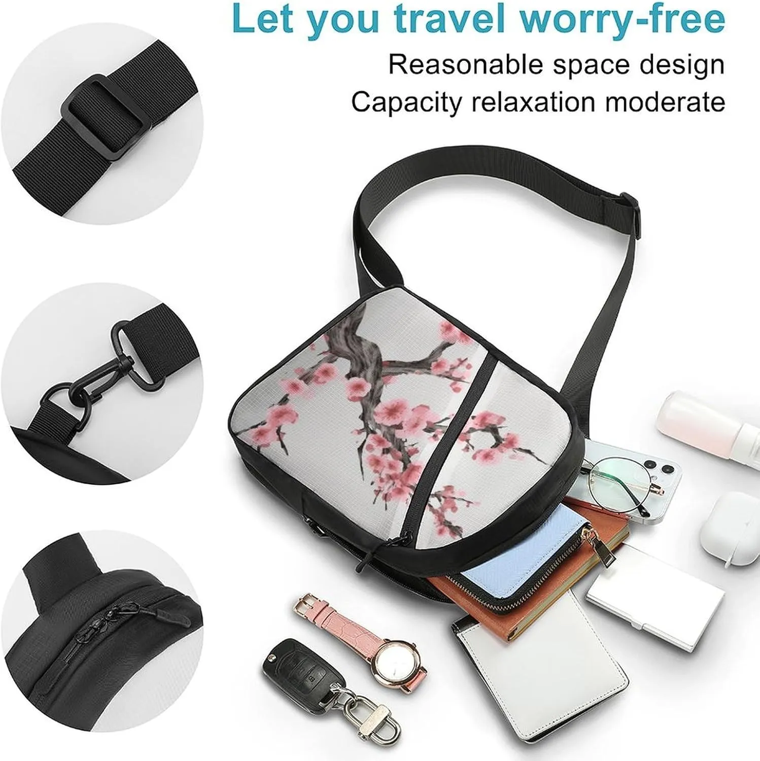 Crossbody Bag for Women Men Chest Bag Christmas Deer Sling Bag Crossbody Shoulder Bag Sling Backpack