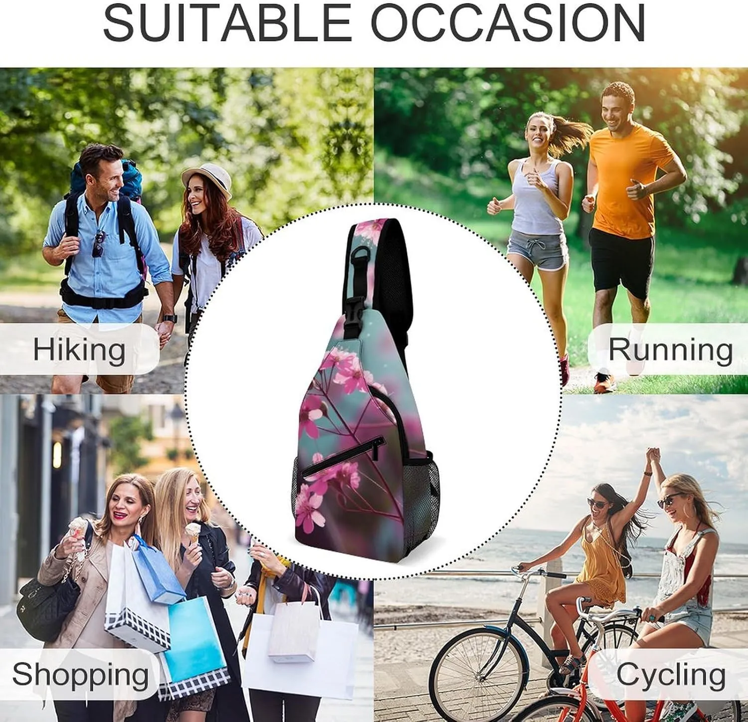 Crossbody Bag for Women Men Chest Bag The Silent Monkey Sling Bag Crossbody Shoulder Bag Sling Backpack