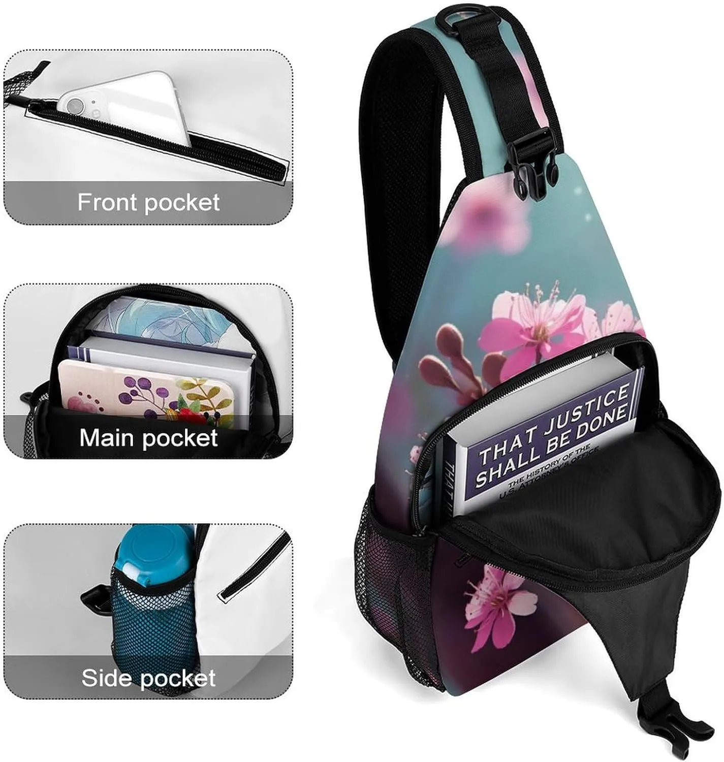 Crossbody Bag for Women Men Chest Bag The Silent Monkey Sling Bag Crossbody Shoulder Bag Sling Backpack