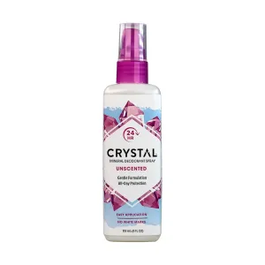 CRYSTAL Mineral Deodorant Spray- Unscented Body Deodorant With 24-Hour Odor Protection, Aluminium Chloride & Paraben Free, 4 FL OZ, Pack of 6