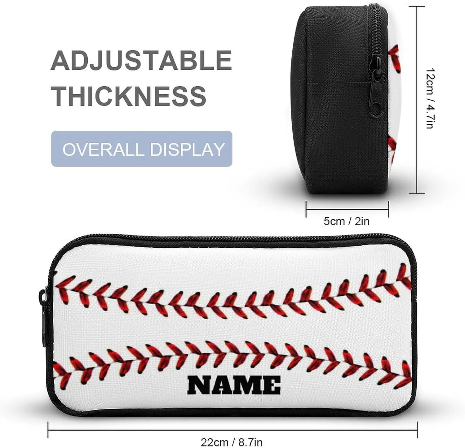 Custom Baseball Backpack with Lunch Box Set for Travel Camping Picnic Work Office, 3 in 1 Backpacks Matching Combo