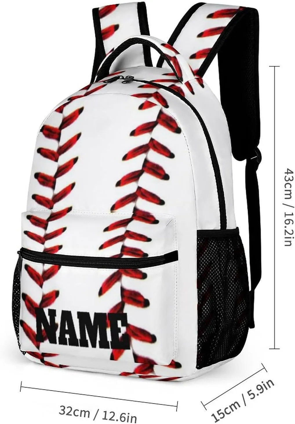 Custom Baseball Backpack with Lunch Box Set for Travel Camping Picnic Work Office, 3 in 1 Backpacks Matching Combo
