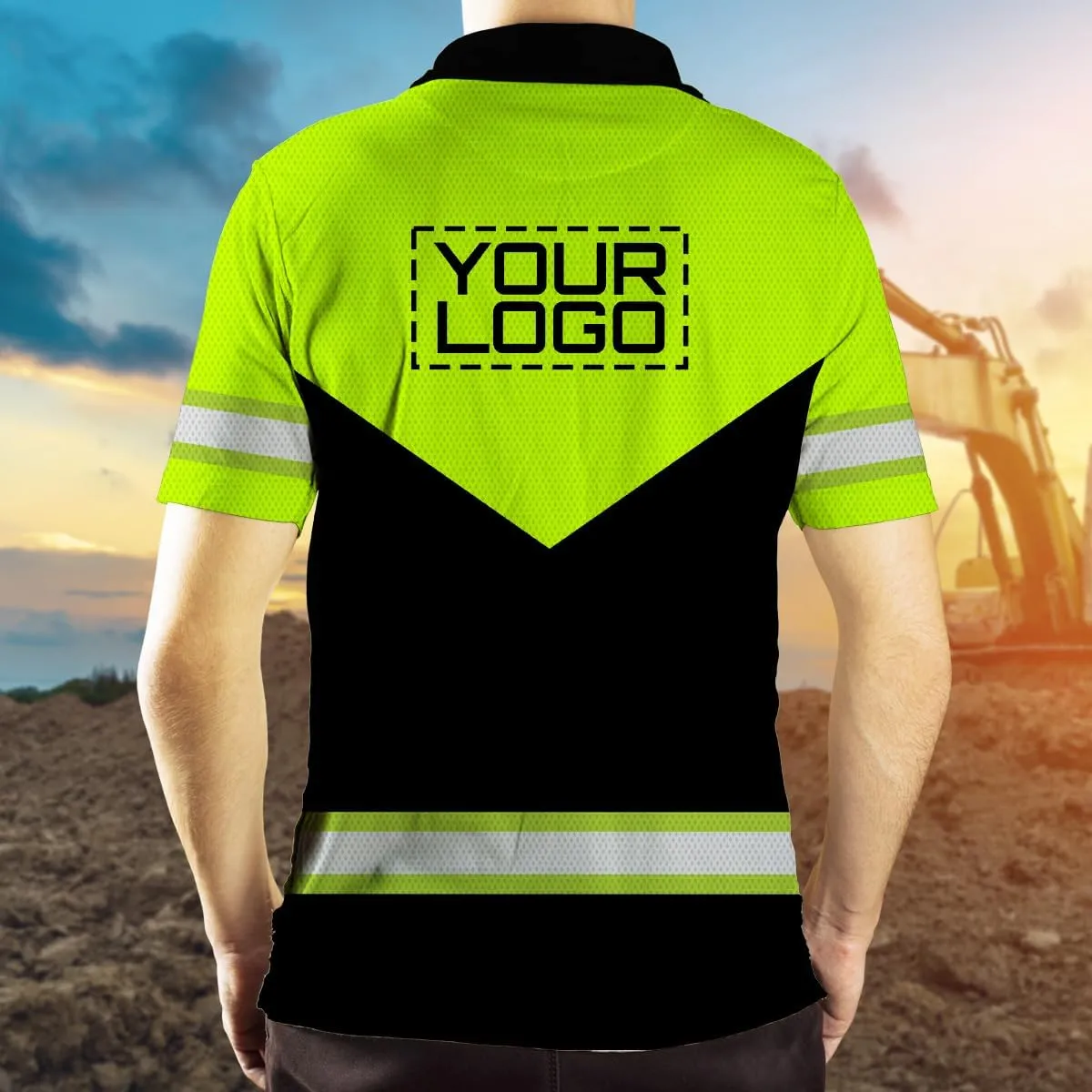 Custom Hi Vis Polo Uniform, Funny Work Shirts Reflective Hi Viz Safety Shirts Short Sleeve Company Polo Shirt