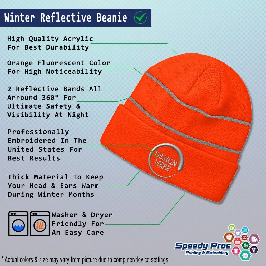 Custom Reflective Beanie Garbage Truck Embroidery Acrylic