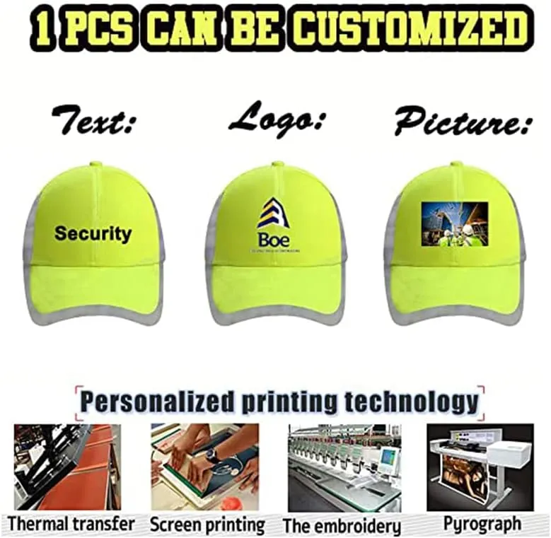 Customizable Safety Bump Cap Baseball Cap Style Hard Hats for Men and Women Lightweight Safety Hat with Reflective Stripes,Embroidery