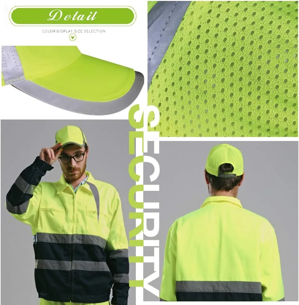 Customizable Safety Bump Cap Baseball Cap Style Hard Hats for Men&Women Lightweight Safety Hat with Reflective Stripes,Shield