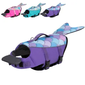 cyeollo Reflective Mermaid Pet Life Vest - High Buoyancy, Adjustable S