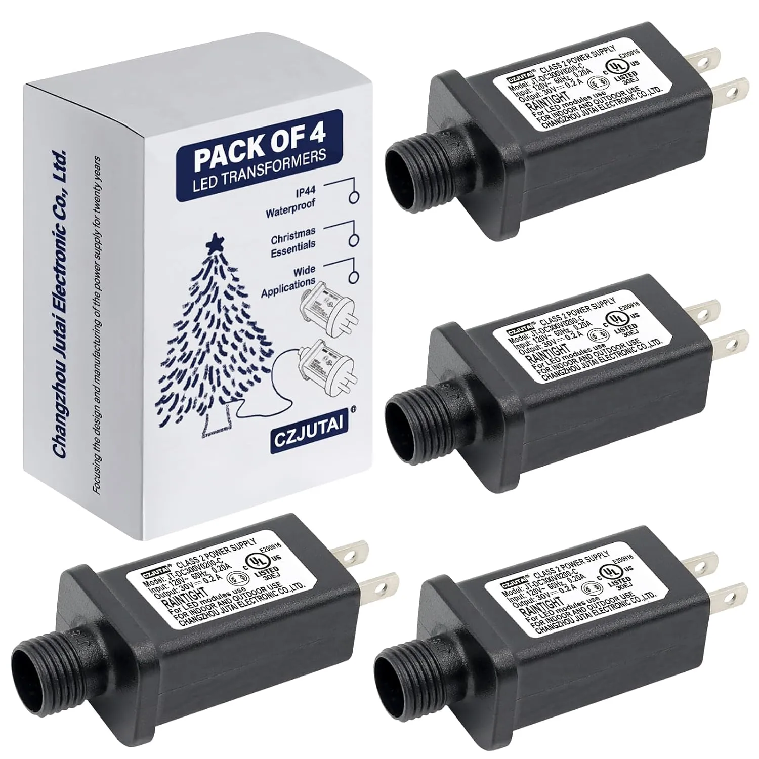 CZJUTAI JT-DC300V0200-C Power Supply for Christmas Lighting (4 Pack of)
