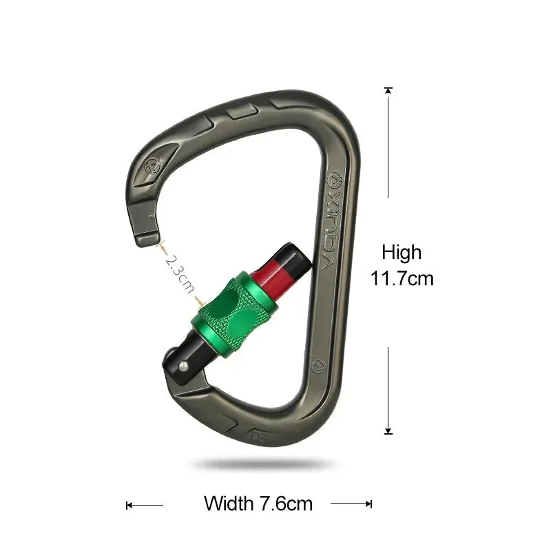 D-Shape Rock Climbing Carabiner - Auto-Locking and Durable