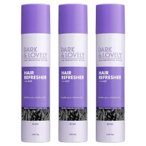 Dark and Lovely For Protective Styles Hair Refresher With Aloe for Braids, Weaves, Wigs and Locs No Dyes, SoftSheen-Carson, 3.4 oz, Pack of 3