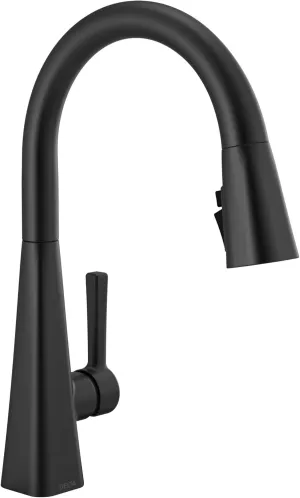 Delta Faucet Lenta Matte Black Kitchen Faucet Black, Kitchen Faucets with Pull Down Sprayer, Kitchen Sink Faucet, Faucet for Kitchen Sink, Magnetic Docking Spray Head, Matte Black 19802Z-BL-DST