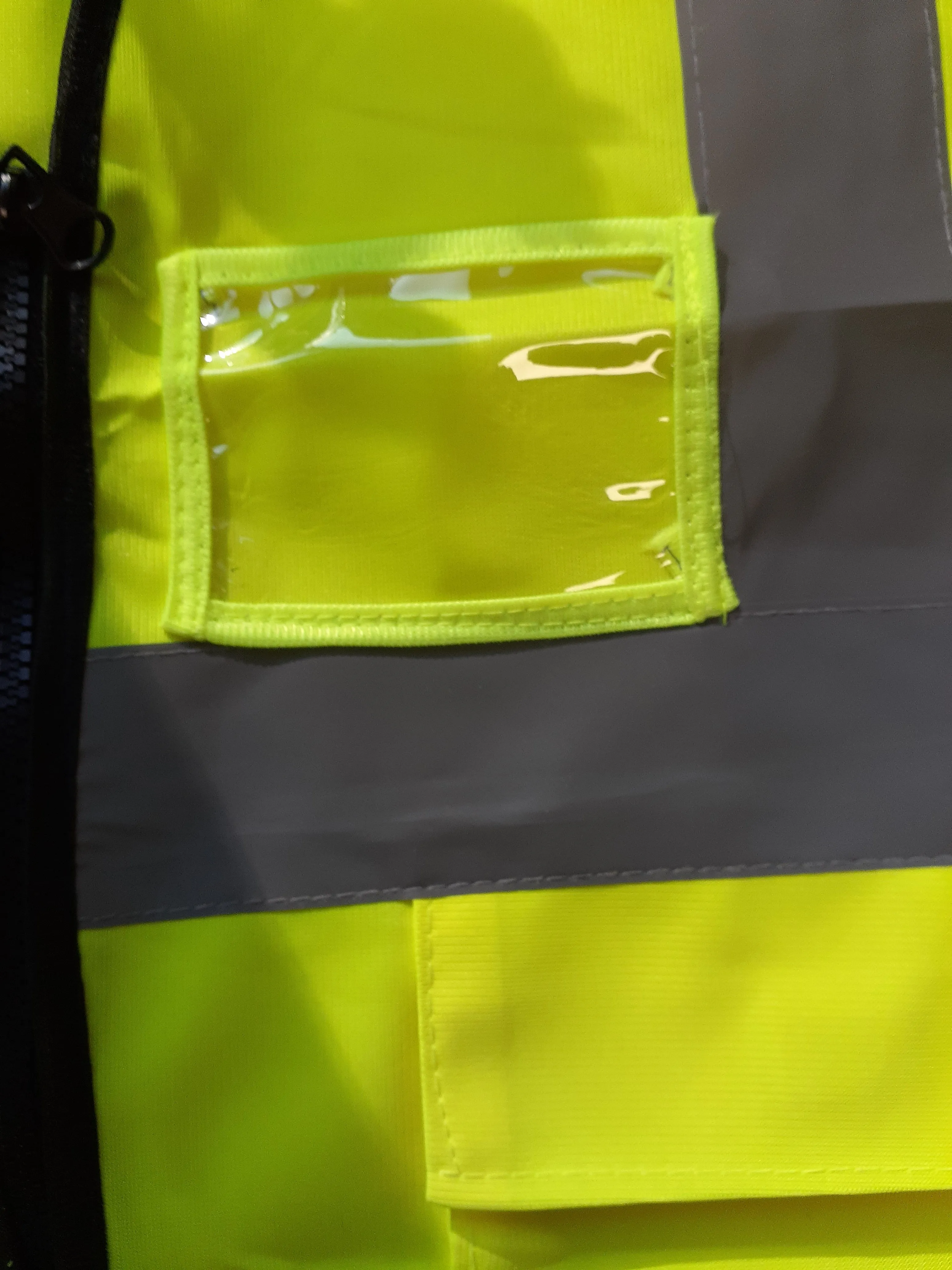 Deluxe Yellow Mesh Reflective Safety Vest with Pockets and ID Holder