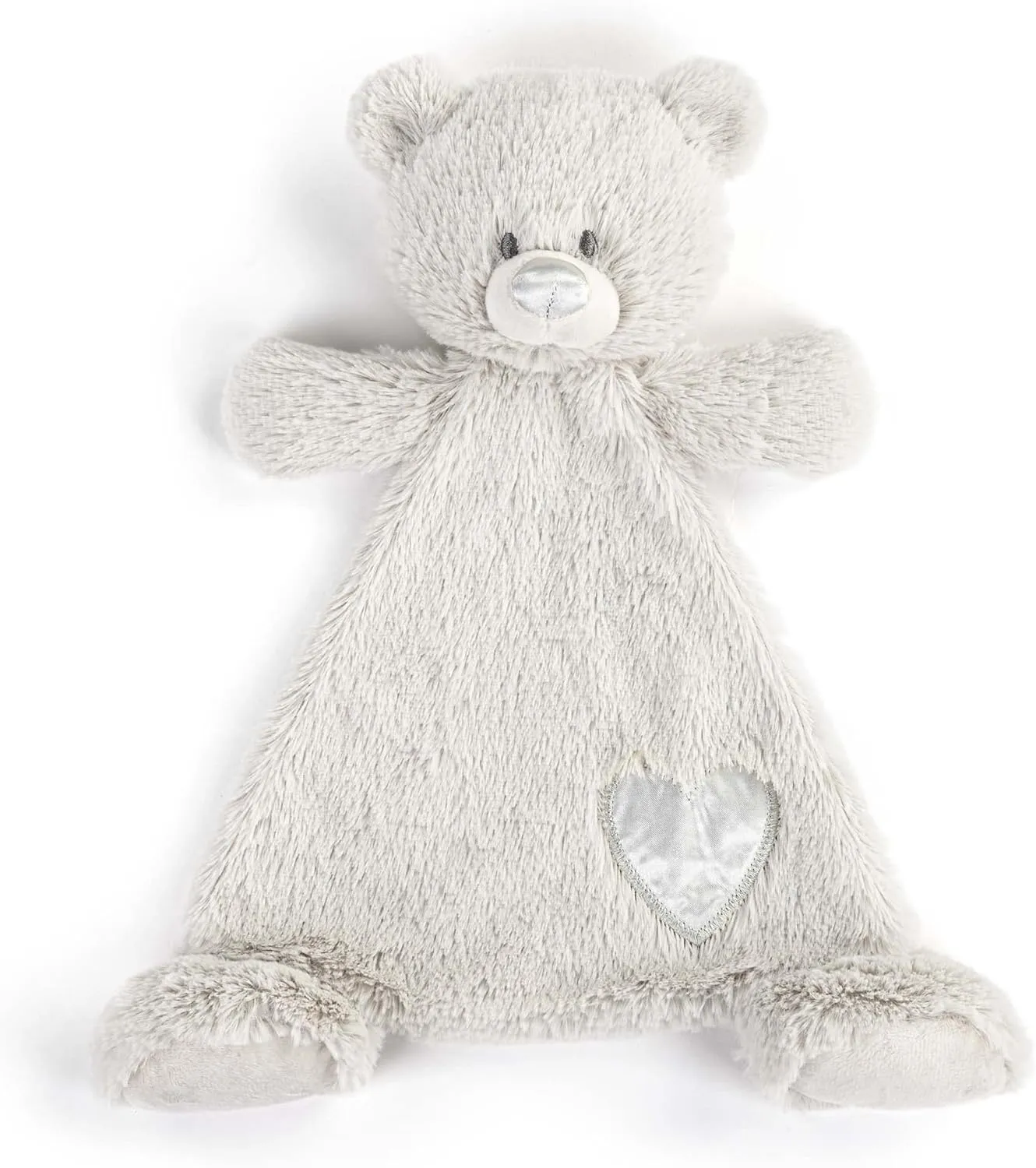 DEMDACO Birthstone Color Silver Tone and Grey 13 x 11 Inch Childrens Stuffed Animal Blankie Bear April