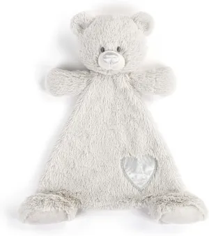 DEMDACO Birthstone Color Silver Tone and Grey 13 x 11 Inch Childrens Stuffed Animal Blankie Bear April