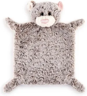 DEMDACO Giving Bear Pink and Brown 14 x 14 Inch Polyester Childrens Stuffed Animal Blankie Pink