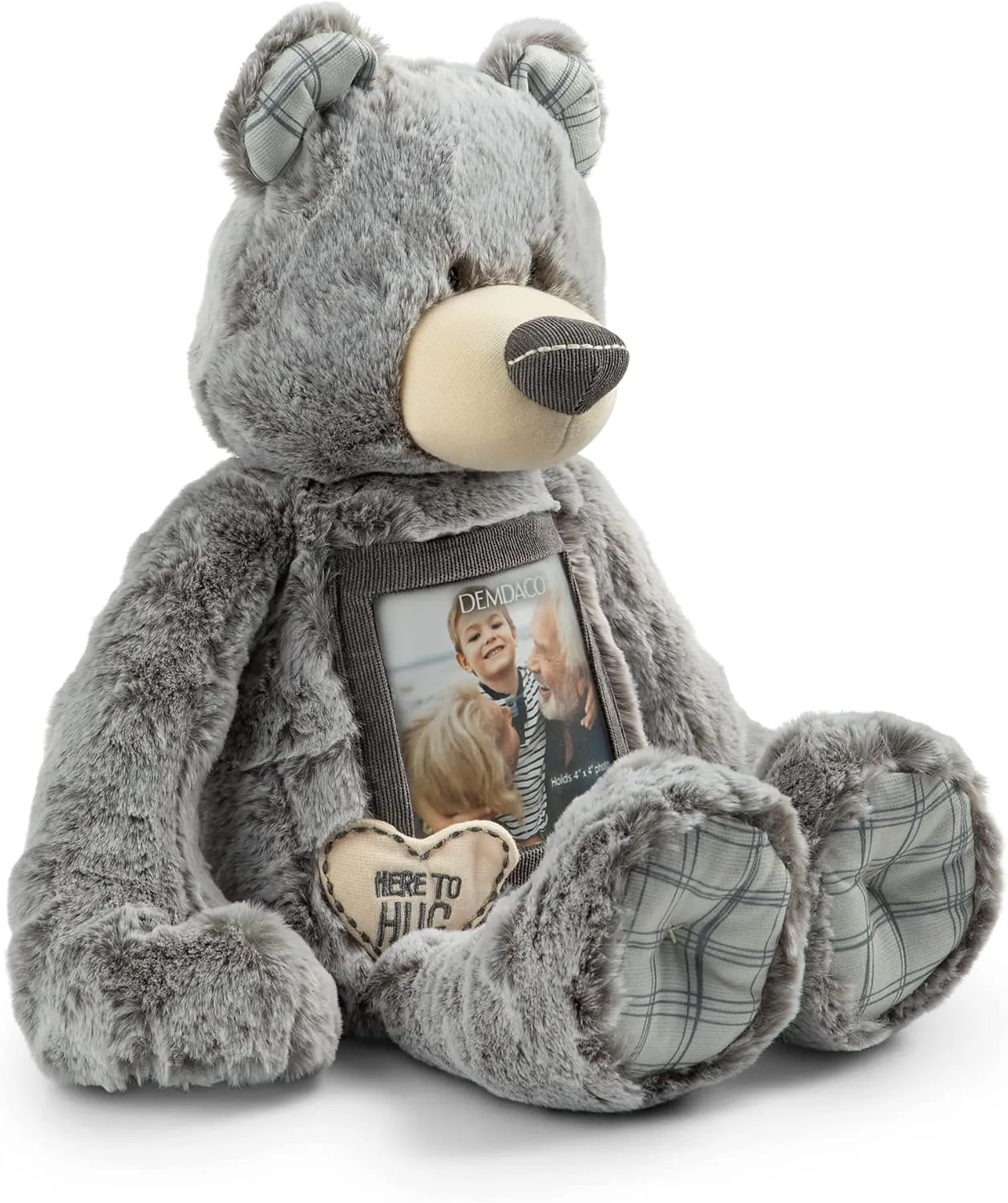 DEMDACO Here to Hug 12 Inch Grey and Brown Polyester Remembrance Plush Stuffed Animal