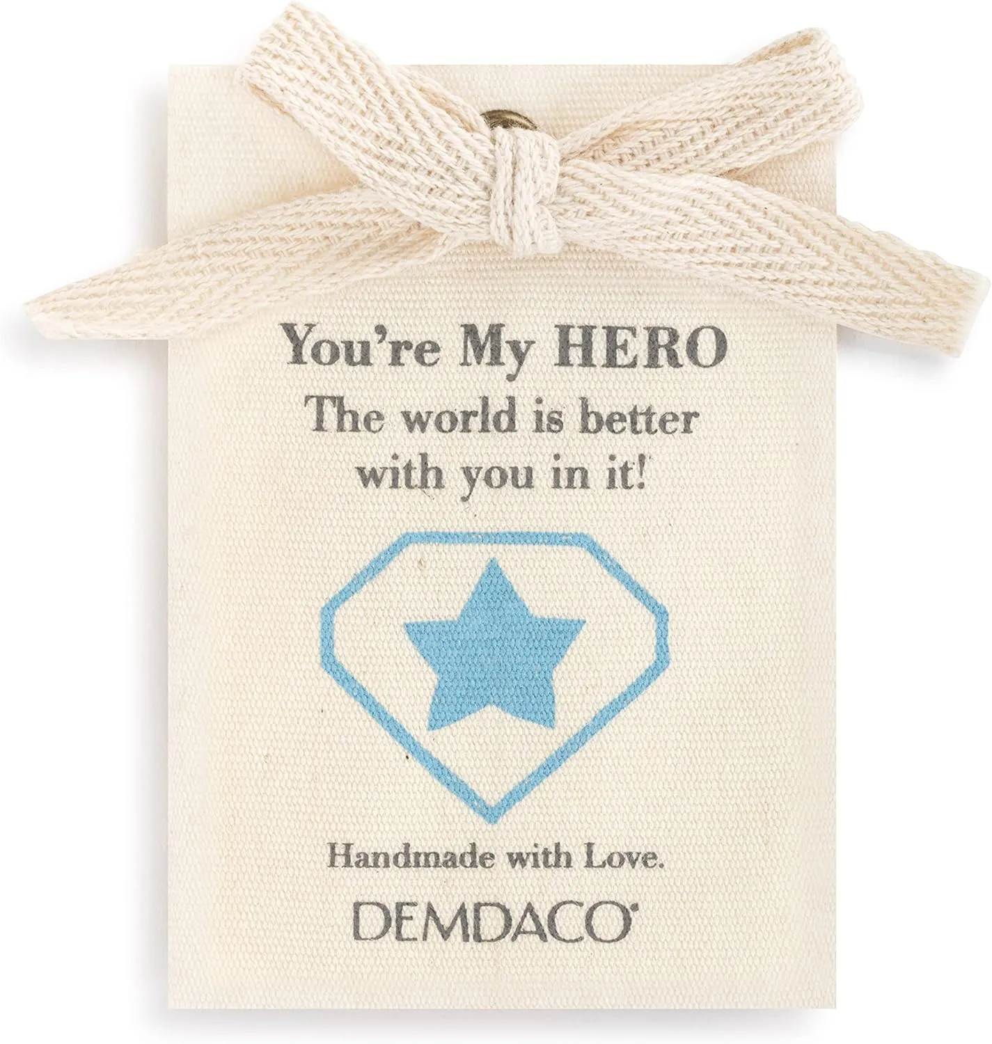 DEMDACO Hero Mini Giving Bear Soft Brown 8.5 inch Plush Polyester Fabric Stuffed Animal