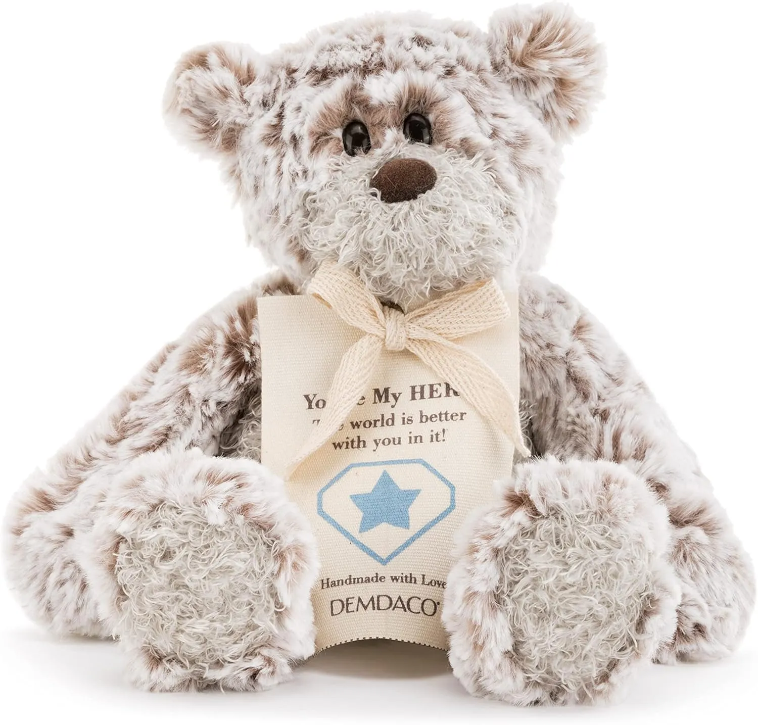 DEMDACO Hero Mini Giving Bear Soft Brown 8.5 inch Plush Polyester Fabric Stuffed Animal