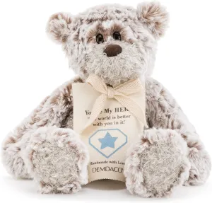 DEMDACO Hero Mini Giving Bear Soft Brown 8.5 inch Plush Polyester Fabric Stuffed Animal