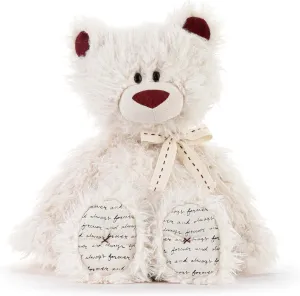 DEMDACO Loved Cream and Red 16 x 6.5 x 5 Inch Polyester Soft Plush Stuffed Animal Bear