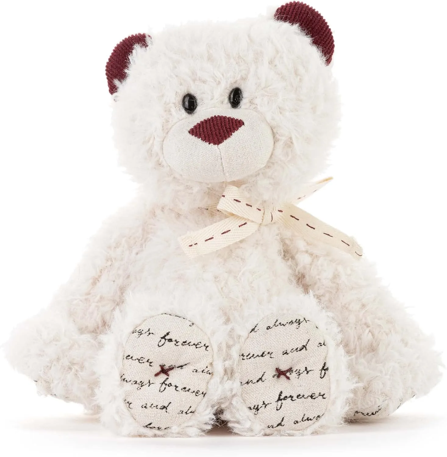 DEMDACO Loved Cream and Red 8 x 5 x 4 Inch Polyester Mini Soft Plush Stuffed Animal Bear