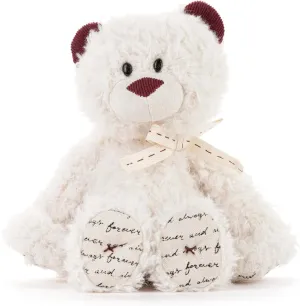 DEMDACO Loved Cream and Red 8 x 5 x 4 Inch Polyester Mini Soft Plush Stuffed Animal Bear