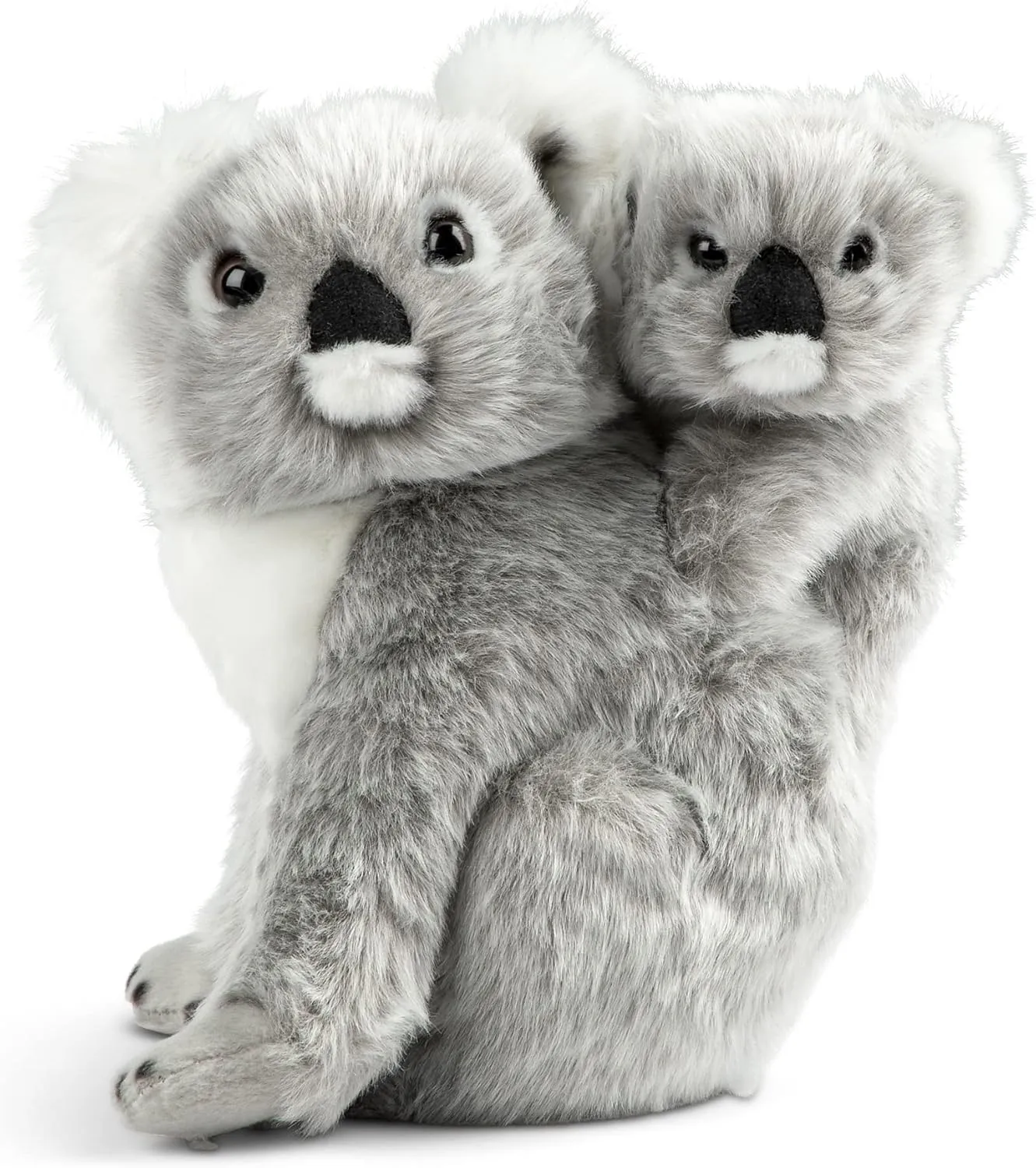DEMDACO Momma Koala Bear with Baby 9 Inch Gray and White Polyester Plush Stuffed Animal