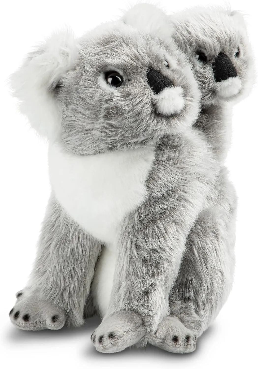 DEMDACO Momma Koala Bear with Baby 9 Inch Gray and White Polyester Plush Stuffed Animal