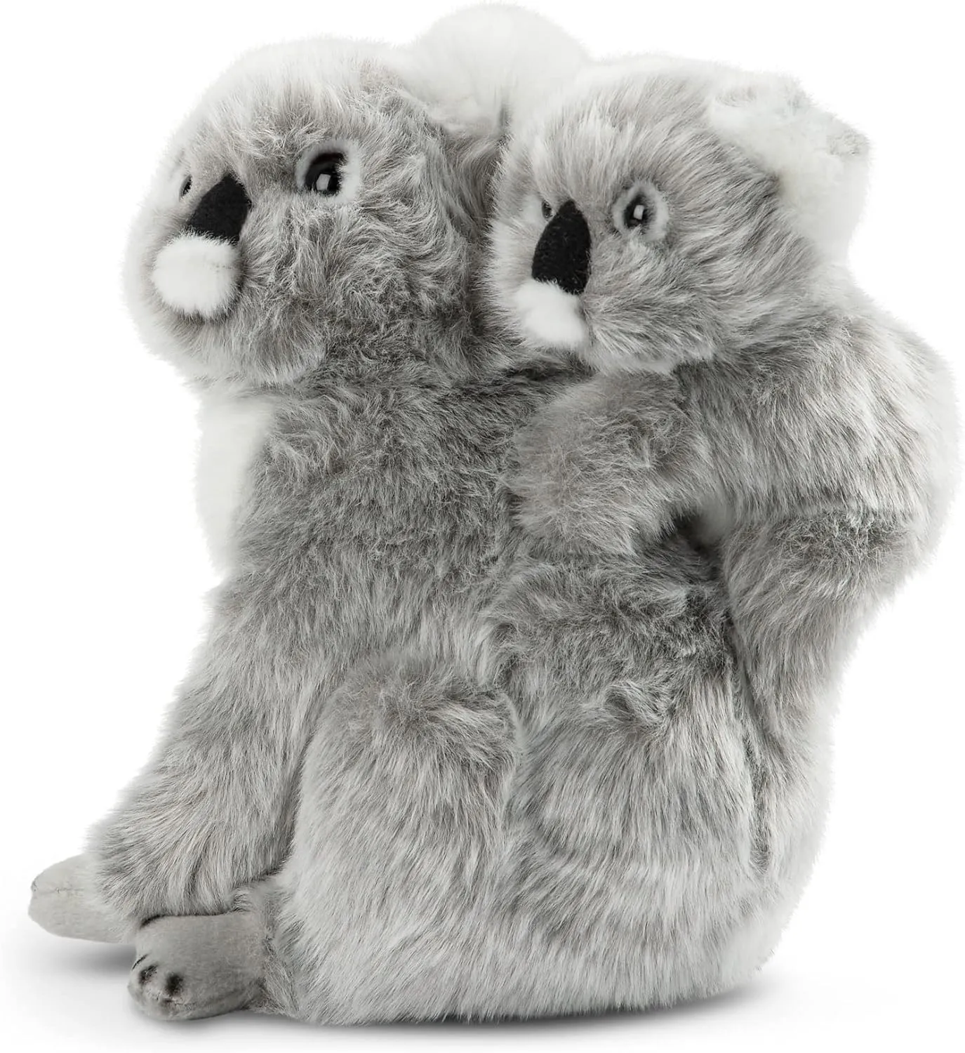 DEMDACO Momma Koala Bear with Baby 9 Inch Gray and White Polyester Plush Stuffed Animal