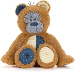 DEMDACO Oddball 8 x 6.5 Inch Polyester Soft Cuddly, Huggable, Toy, Plush Stuffed Animal, Brown and Blue, Bear