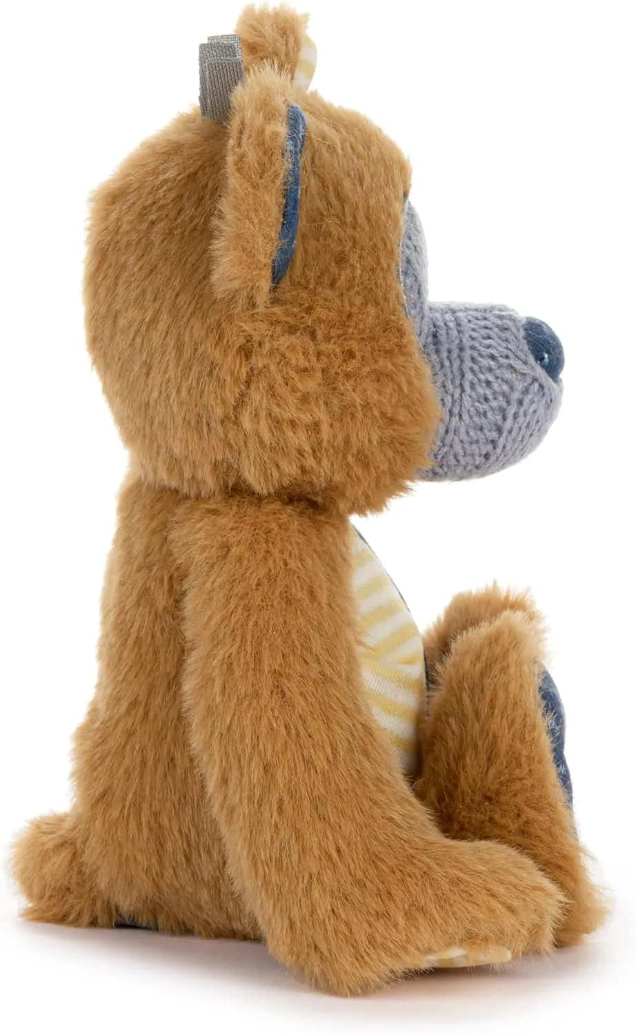DEMDACO Oddball 8 x 6.5 Inch Polyester Soft Cuddly, Huggable, Toy, Plush Stuffed Animal, Brown and Blue, Bear