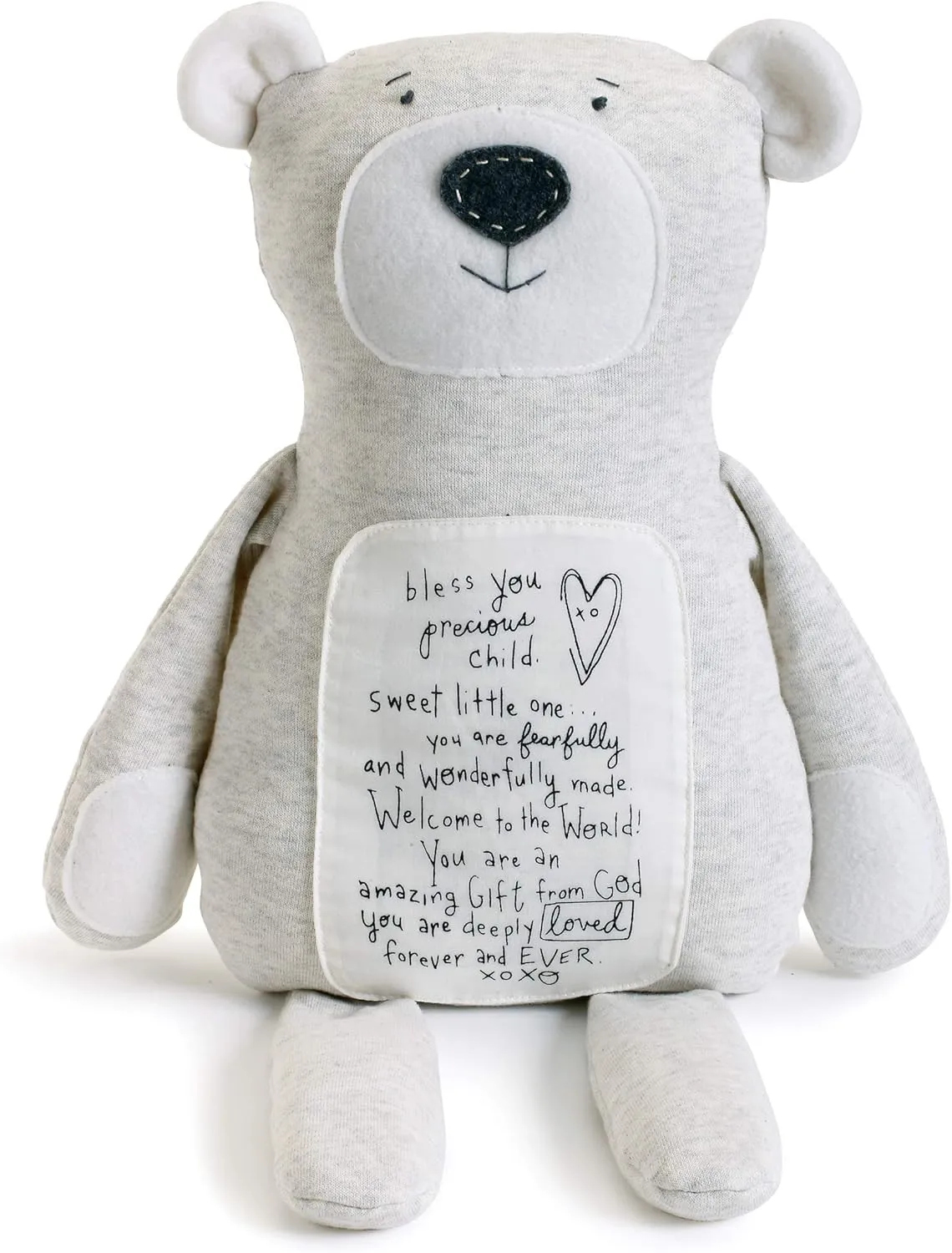 DEMDACO Plush Bless You Precious Child Poetic Threads Bear Children's Stuffed Animal Toy for Boys & Girls