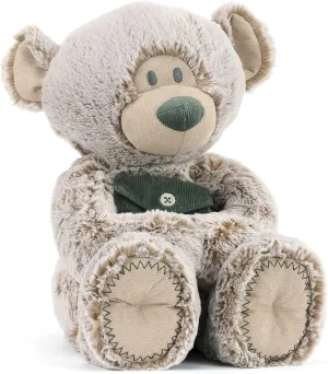 DEMDACO Pocket Prayer Teddy Bear Soft Grey 16 inch Plush Fabric Stuffed Animal Toy