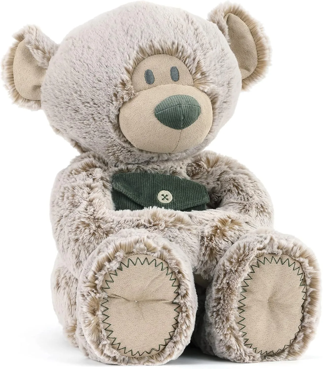 DEMDACO Pocket Prayer Teddy Bear Soft Grey 16 inch Plush Fabric Stuffed Animal Toy